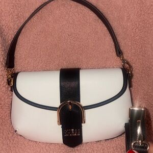 GUESS Black and White Shoulder Bag
